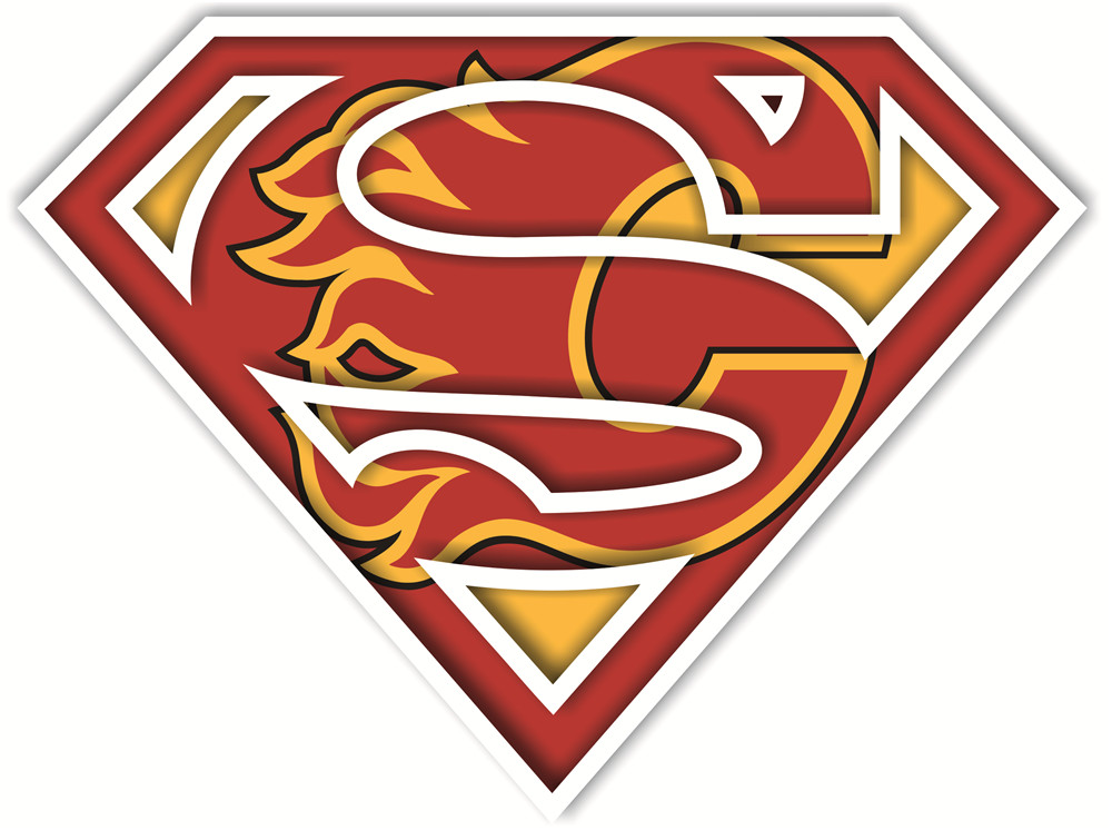 Calgary Flames superman logos iron on heat transfer